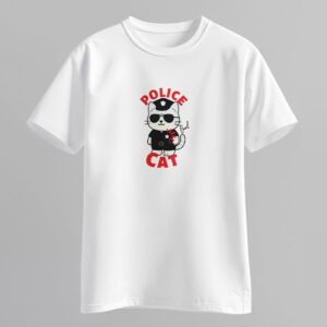 Áo Thun Mèo Cảnh Sát Siêu Ngầu - Police Cat - Cute Jobs Collection